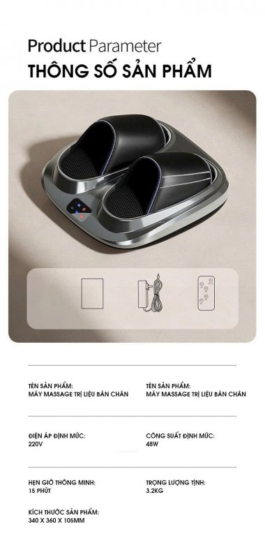 Máy Massage chân đa năng 3D tích hợp khí nén và xoa bóp tự nhiên MASS005