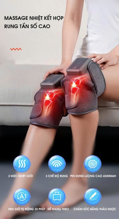 Máy massage đầu gối kép rung tần số cao huyệt chuyên sâu DDG006