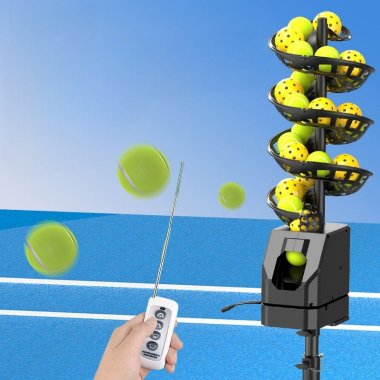 Máy Phóng Bắn Bóng Pickleball Pin Sạc 5200mAh Điều Khiển Không Dây, 7 Tầng Chứa Bóng 001