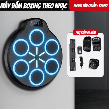 Máy tập boxing treo tường có nhạc thông minh kèm găng tay 005