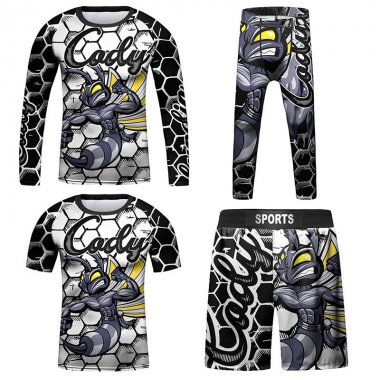 Set bộ 4 món Quần áo Rashguard BJJ MMA hỗ trợ luyện tập 057