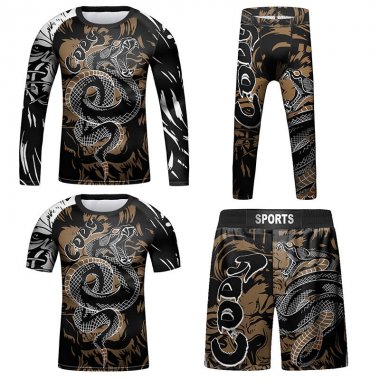 Set bộ 4 món Quần áo Rashguard BJJ MMA hỗ trợ luyện tập 057