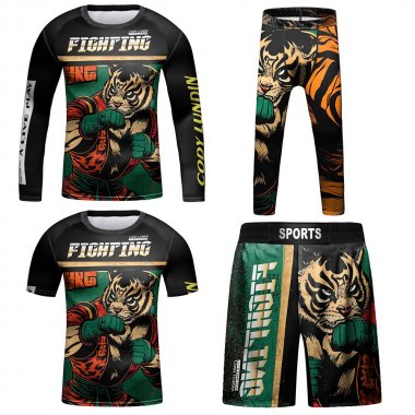 Set bộ 4 món Quần áo Rashguard BJJ MMA hỗ trợ luyện tập 057