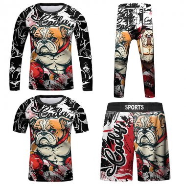 Set bộ 4 món Quần áo Rashguard BJJ MMA hỗ trợ luyện tập 057