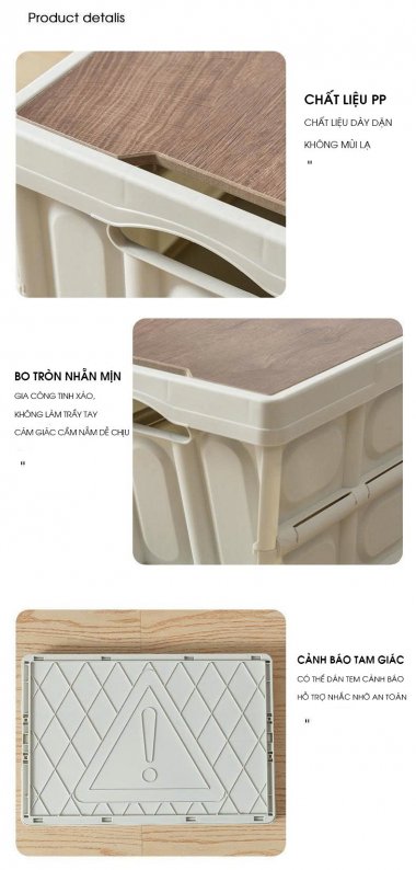 Thùng nhựa gấp gọn có nắp và tay cầm dùng cho cắm trại và dã ngoại DCCT016