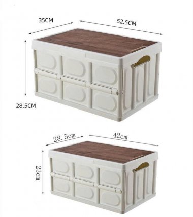 Thùng nhựa gấp gọn có nắp và tay cầm dùng cho cắm trại và dã ngoại DCCT016