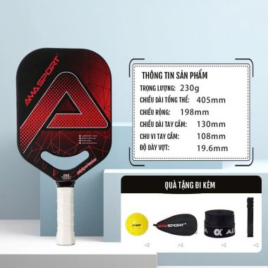 Vợt Pickleball Ama sport sợi carbon 19.6mm cao cấp 005