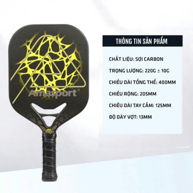 Vợt Pickleball carbon Ama sport 13mm cao cấp chính hãng 007