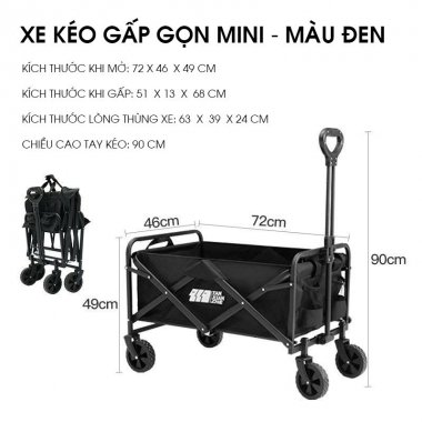 Xe kéo dã ngoại cắm trại gấp gọn nhỏ gọn dễ dàng mang theo DCCT015