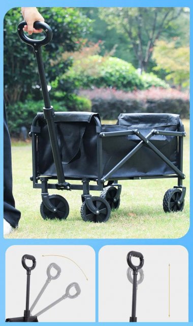 Xe kéo gấp gọn đa năng dã ngoại cắm trại tải trong lớn bánh xe xoay 360 độ chóng trượt DCCT014